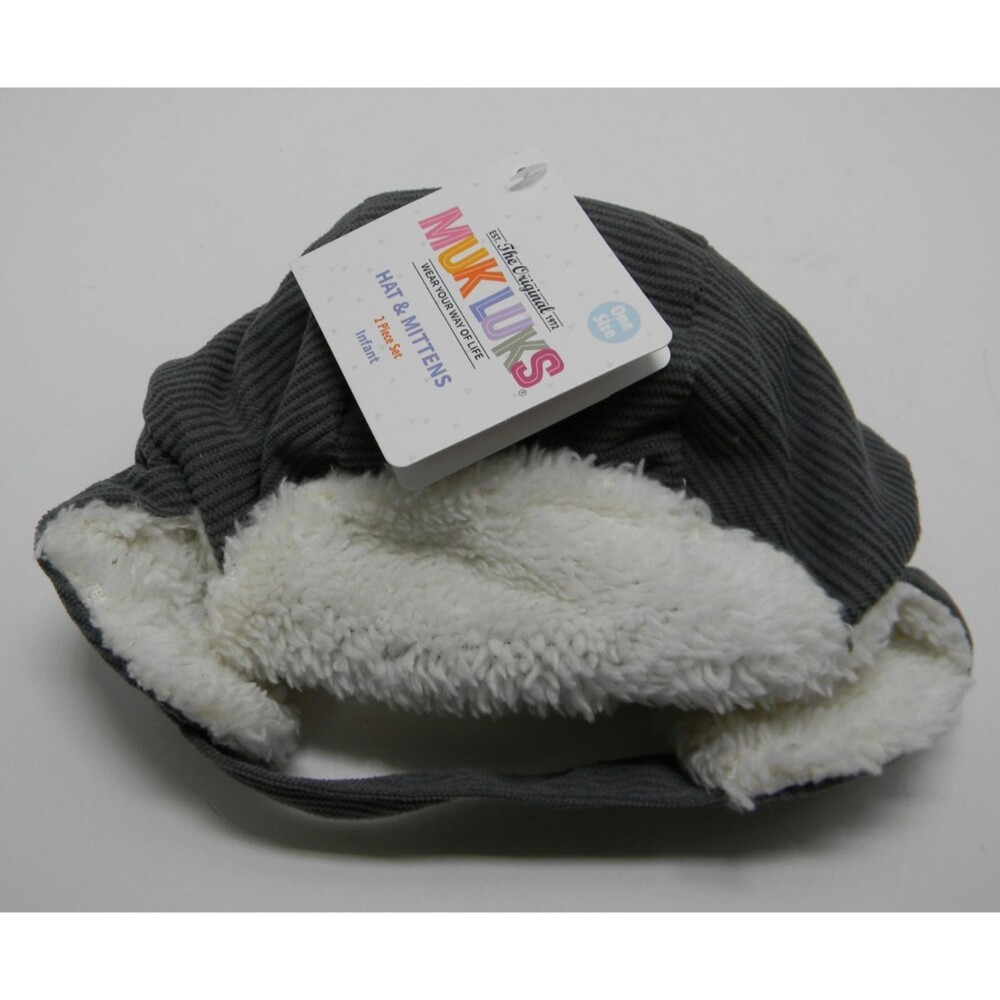 Muk Luks Gray Infant Aviator Trapper Cap NWT